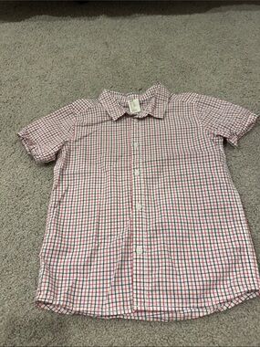 H&M Red and Blue Check Short-Sleeve Button-Down Shirt